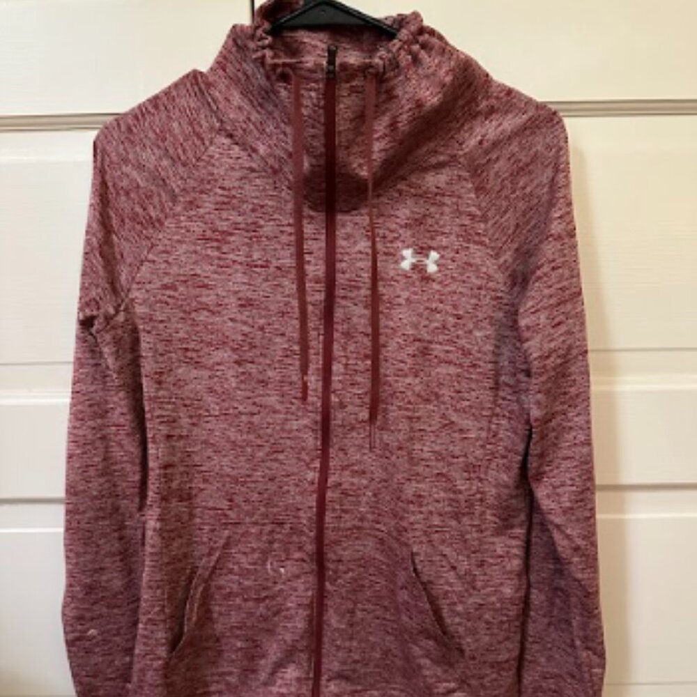 Under Armour Maroon Heathered Running Zip Up